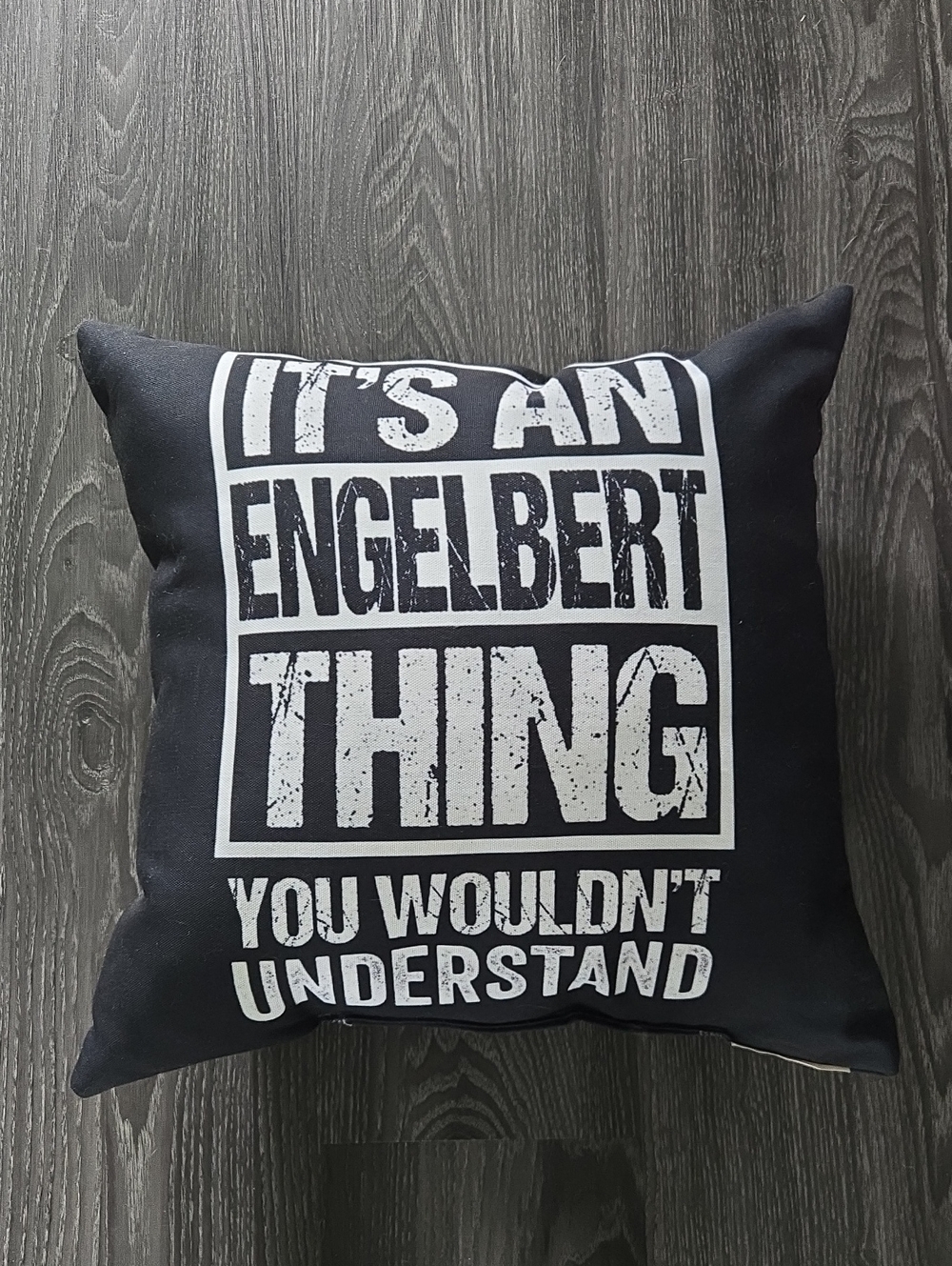 Black 'It's an Engelbert Thing' Decorative Accent Pillow
